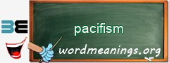 WordMeaning blackboard for pacifism